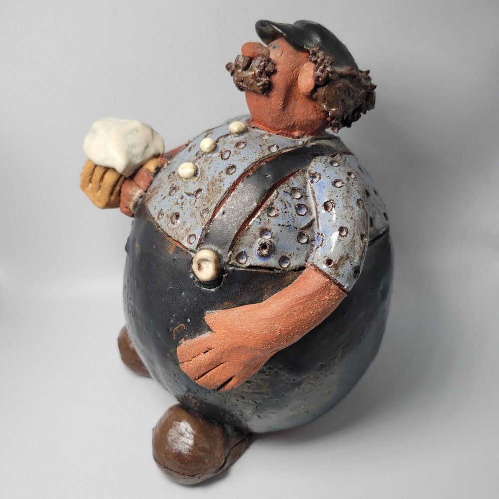Sara Meadows Bubble People Studio Pottery Beer‎ Man Figurine Fathers Day 1996